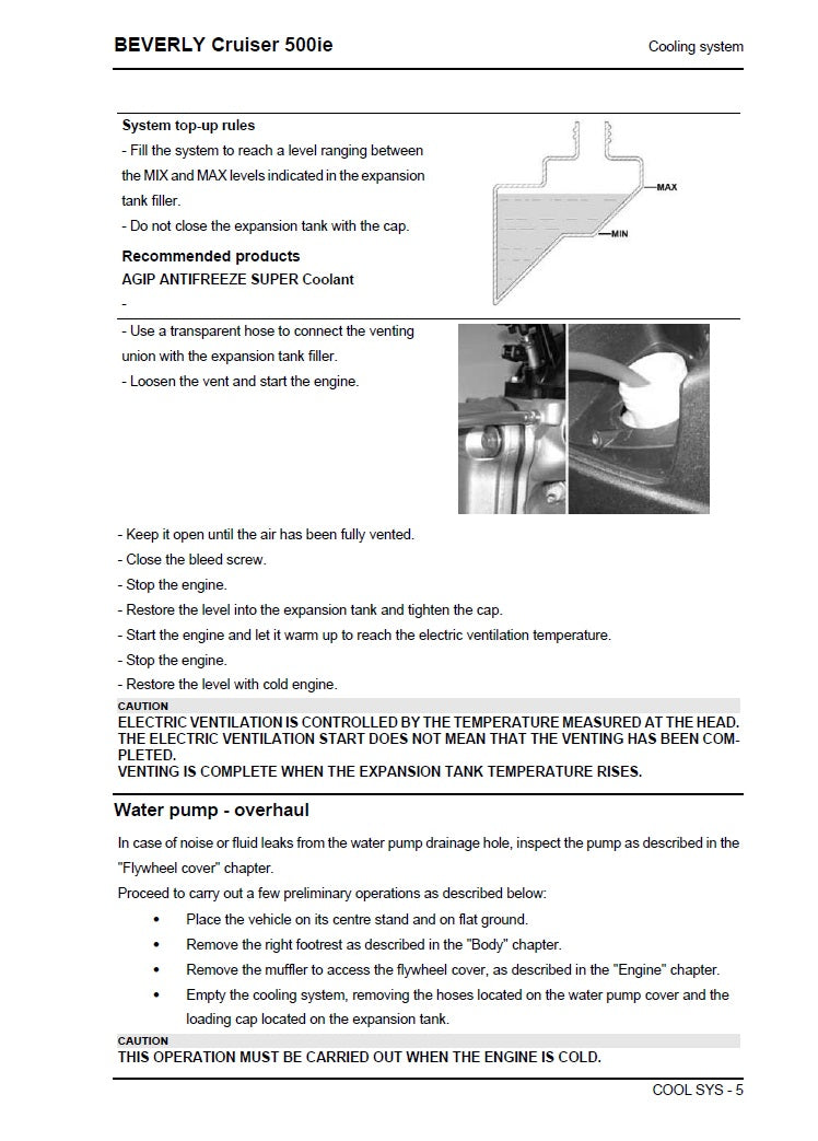 2005on Piaggio Beverly Cruiser 500 i.e. 4t Scooter Service Manual