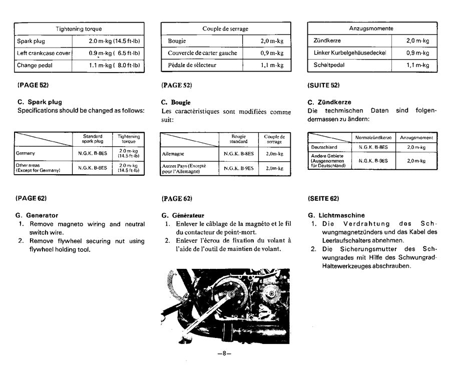 1978-1979 Yamaha RD400E RD400 E Service Manual