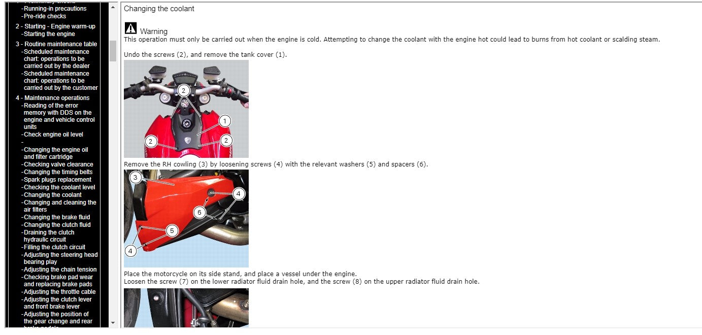 2011-2015 Ducati 848 Streetfighter Manual de servicio gemelo