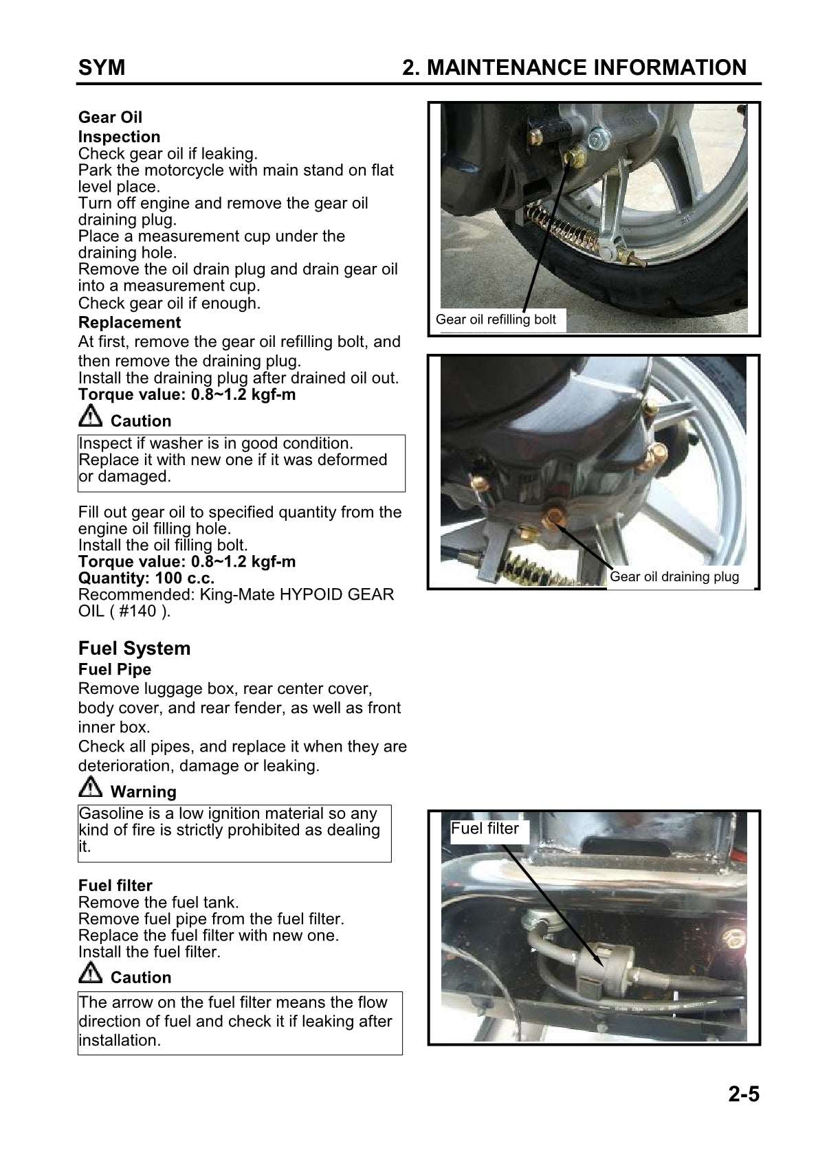 2005-2016 SYM Orbit 125 125cc 4stroke Service Manual