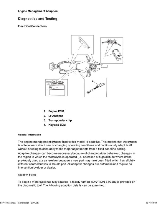 2019-2023 Triumph Scrambler 1200 XE Service Manual