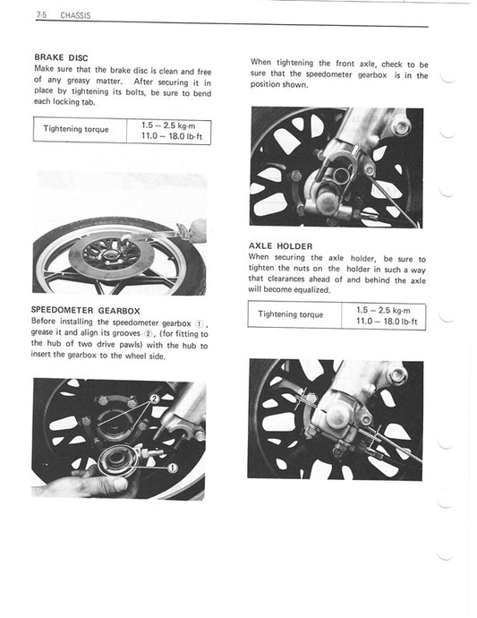 1980 Onwards Suzuki GS450 Twin Cylinder Service Manual