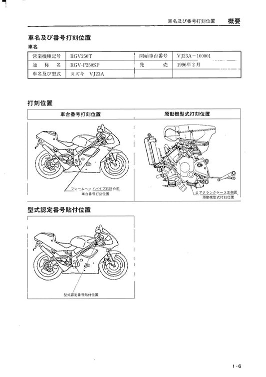 1997-1998 Suzuki RGV250 RGV 250 VJ23 Service Manual