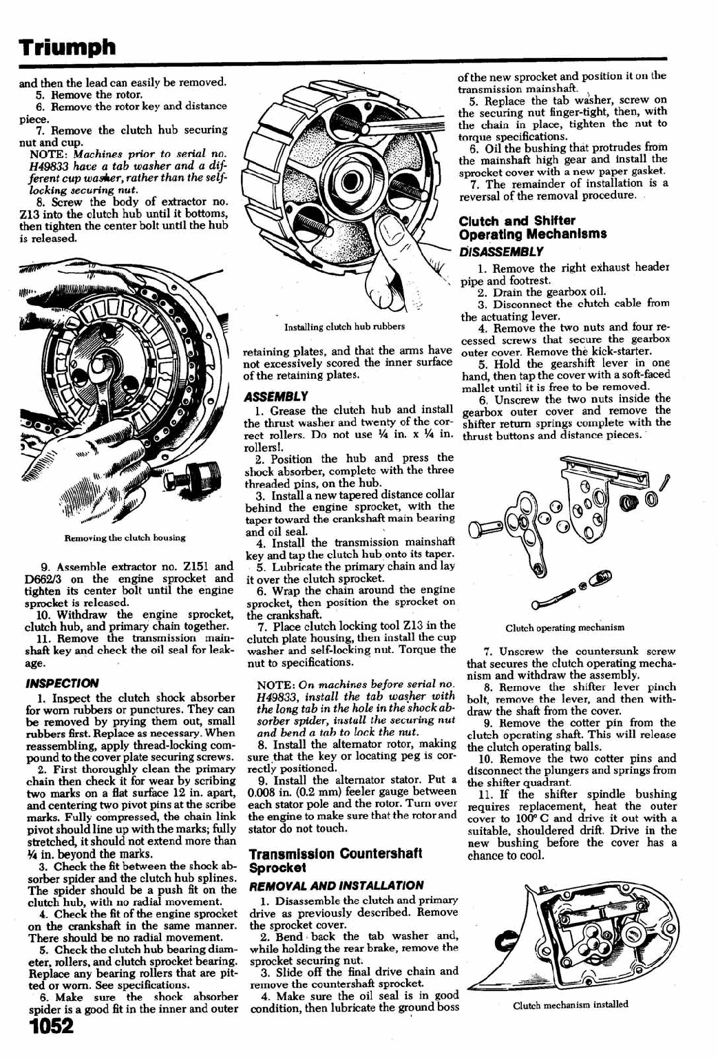1956-1962 Triumph Tiger 110 T110 Service Manual