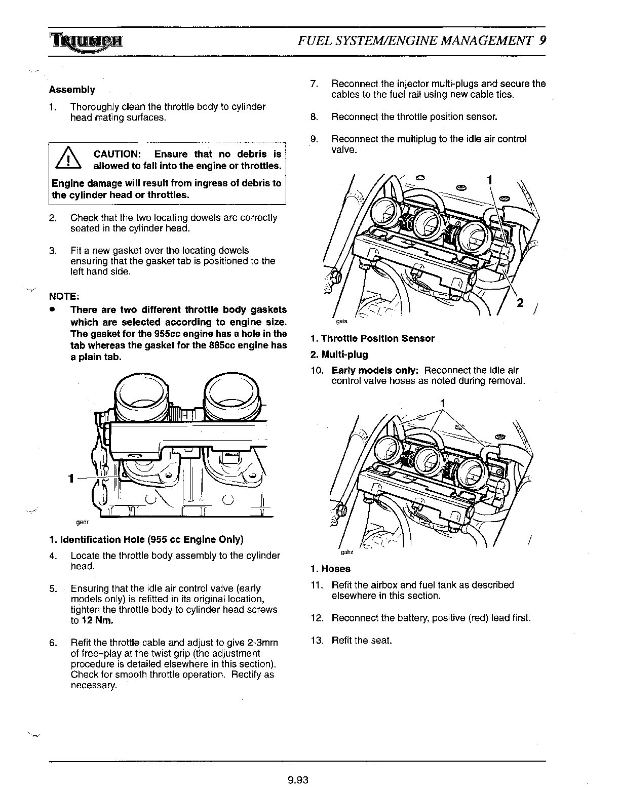 1997-2000 Triumph Daytona T595 955cc Triple Service Manual