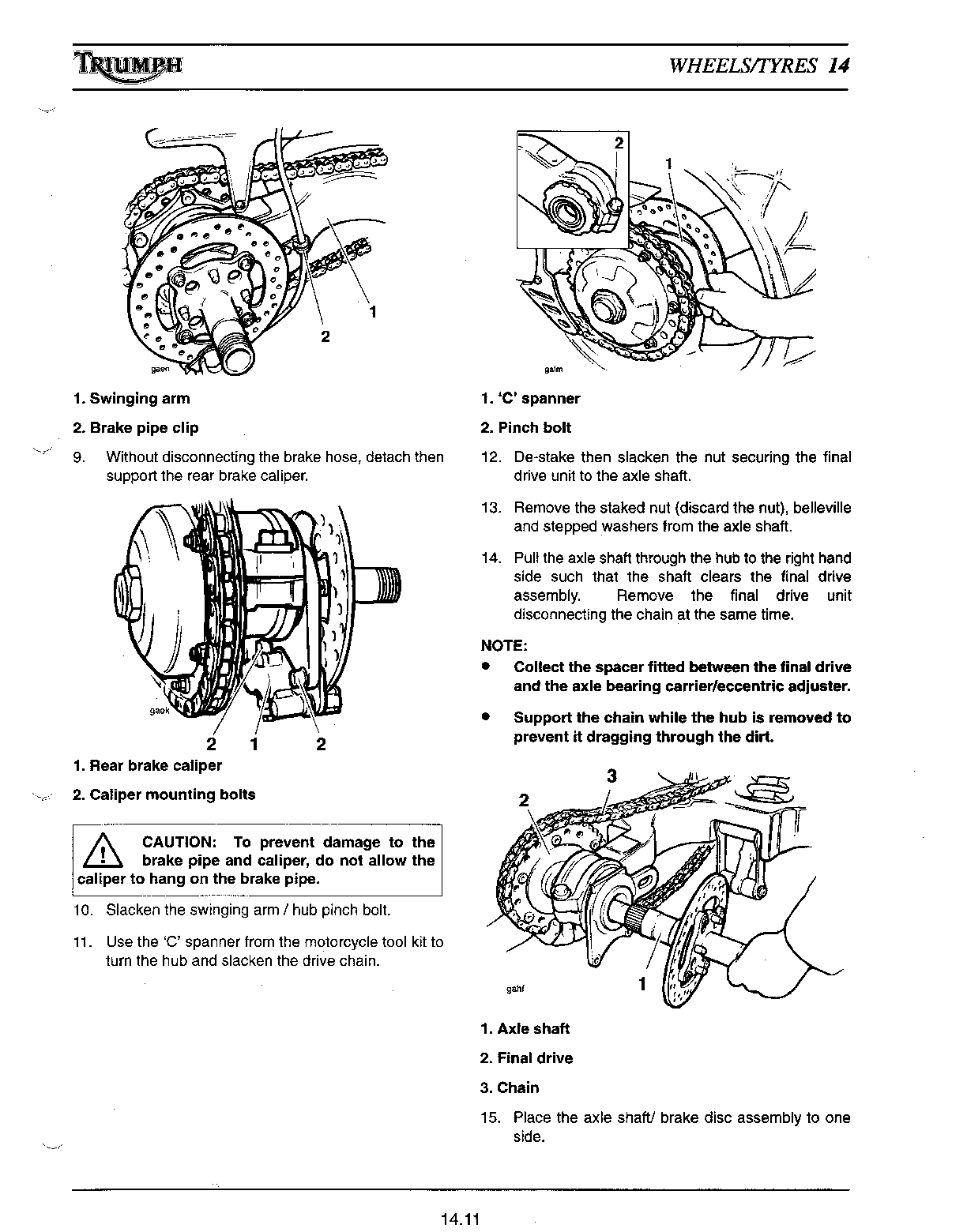 1997-1999 Triumph Speed ​​Triple T509 885cc Triple Manual de servicio