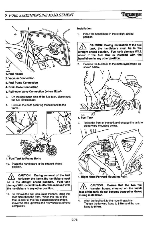 2001-2006 Triumph Tiger 955i Triple Service Manual