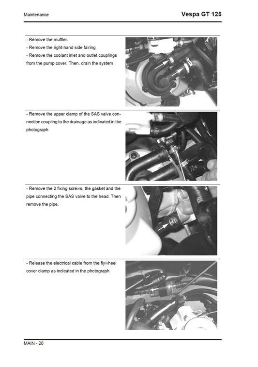 2008-2011 Vespa GT125 GT 125 Granturismo 125cc Scooter Service Manual