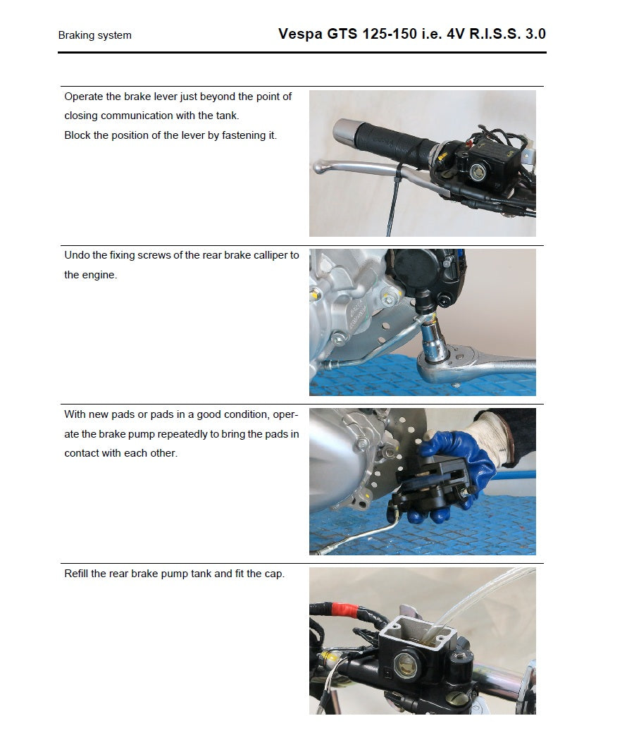 2020 Onwards Vespa GTS125 GTS 125 Granturismo 125cc Scooter Service Manual