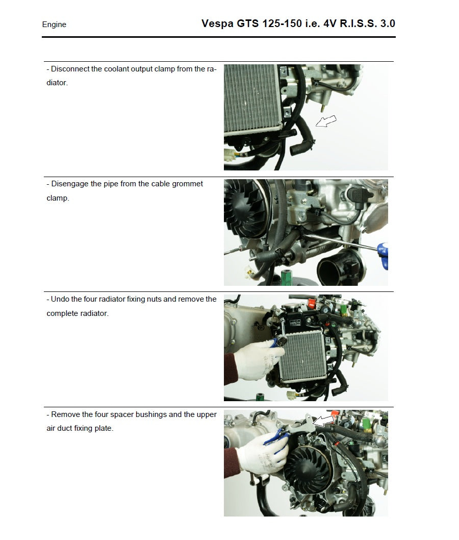 2020 Onwards Vespa GTS125 GTS 125 Granturismo 125cc Scooter Service Manual