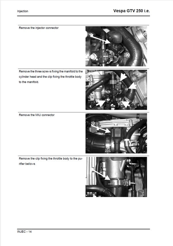2006-2011 Vespa GTV 250 GTV250 250cc Scooter Service Manual