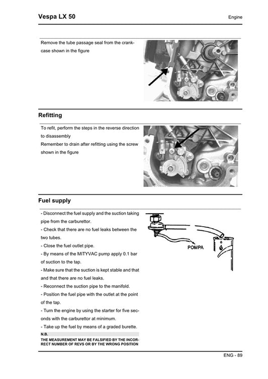 2008-2011 Vespa LX125 LX 125 ie Scooter Service Manual