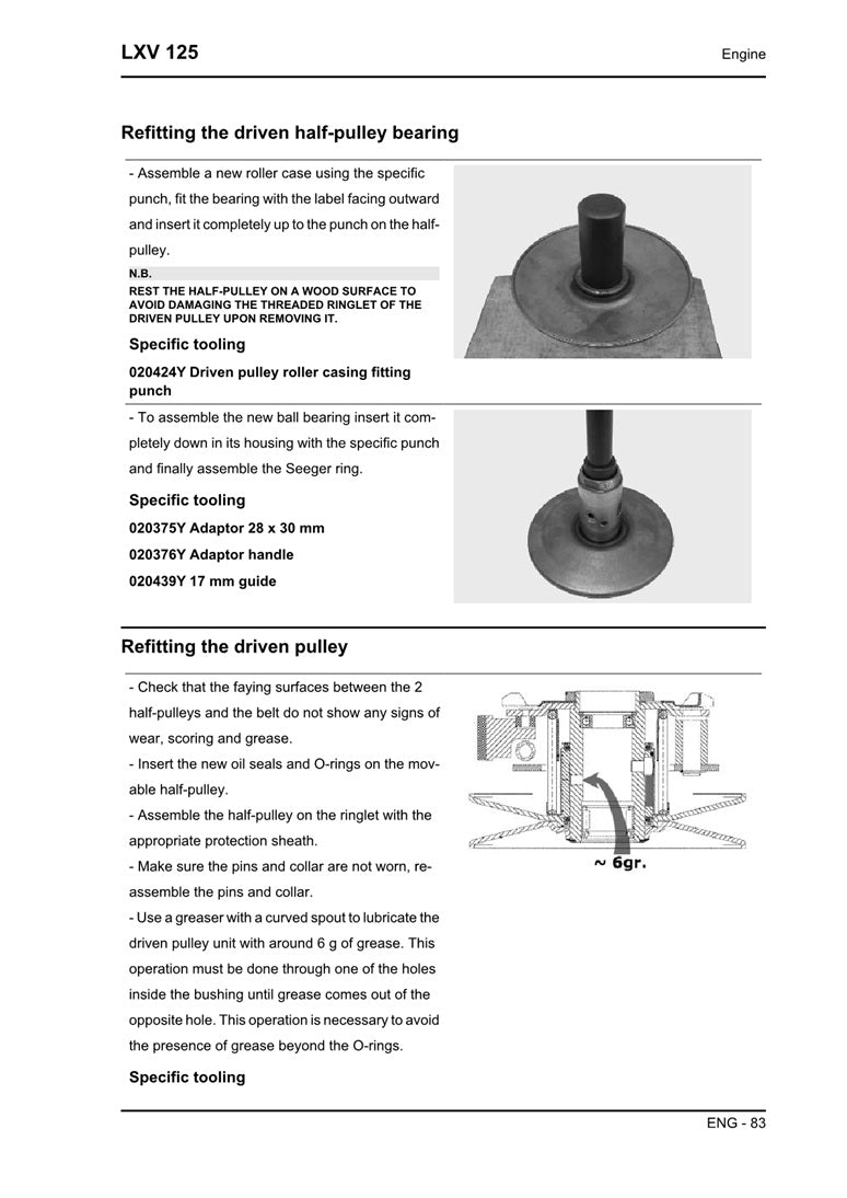 2008-2014 Vespa LXV 125 LXV125 125cc Scooter Service Manual