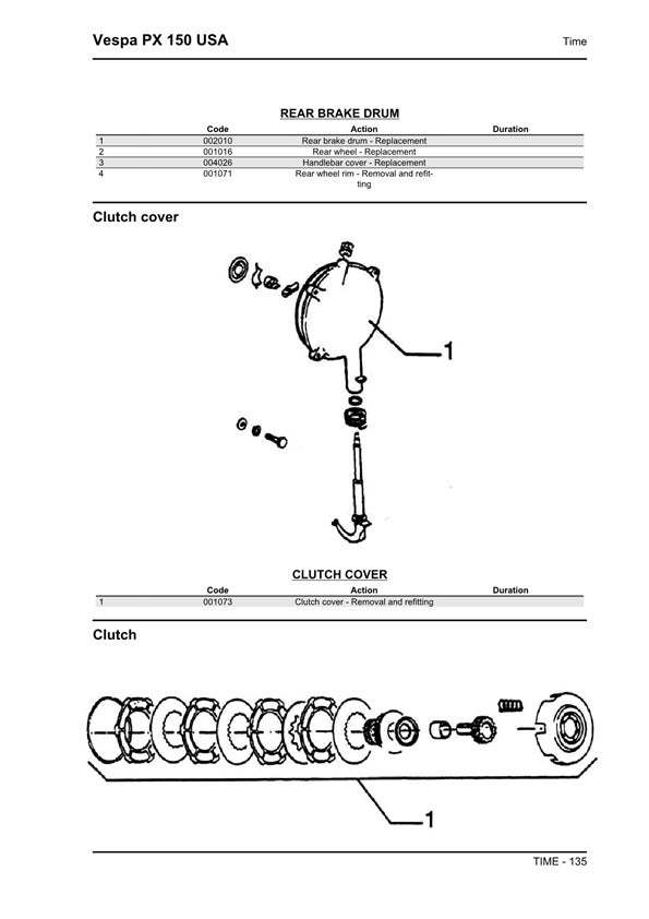 1998-2008 Vespa PX 150 PX150 150cc Scooter Service Manual