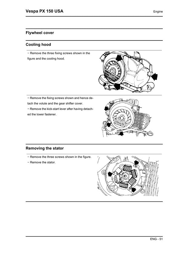 1998-2008 Vespa PX 150 PX150 150cc Scooter Service Manual
