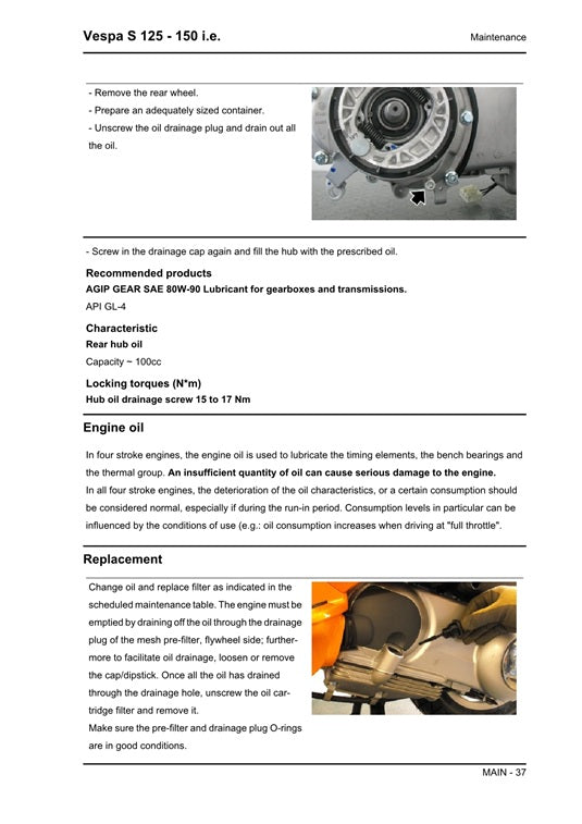 2007-2014 Vespa S150 S 150 150cc 3v 4t Scooter Service Manual