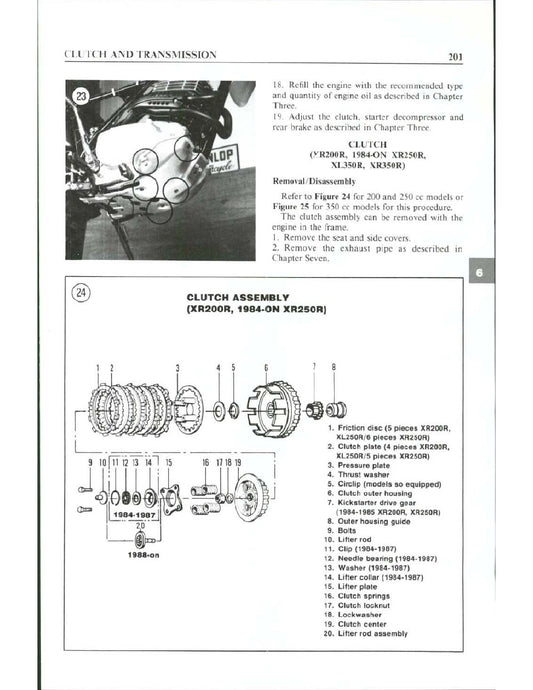 1983 to 1985 Honda XR350R XR 350 Service Manual