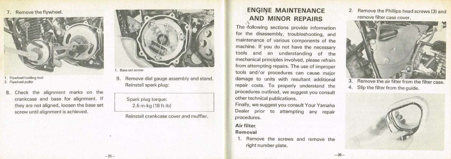 1978 Yamaha IT400 IT 400 IT400E Service Manual