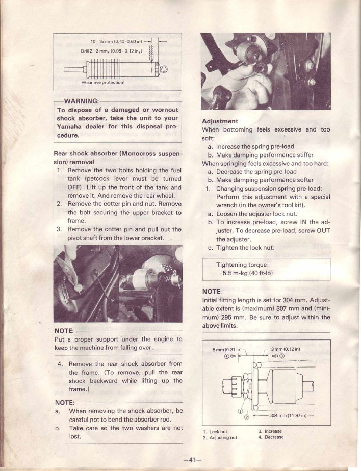 1996-2001 Yamaha YZ125 YZ 125 Manual de servicio de motocross