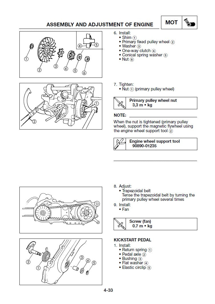 1997-2007 Yamaha YN50 Neos / Neo's 2T Scooter Service Manual