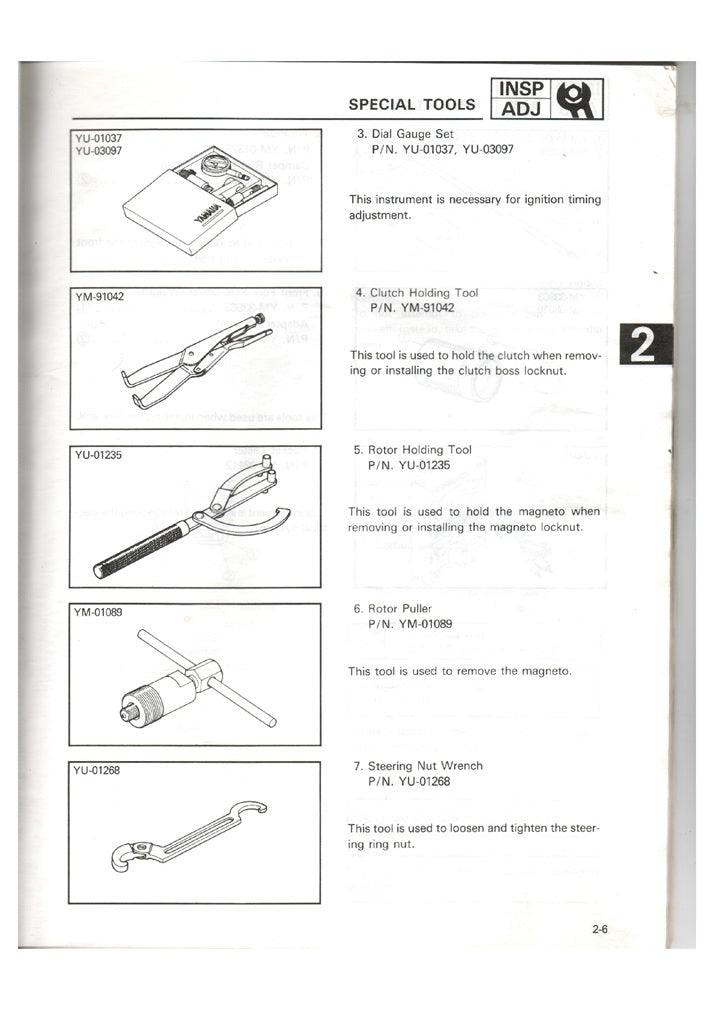 1980on Yamaha TY 250 TY250 Trial Service Manual