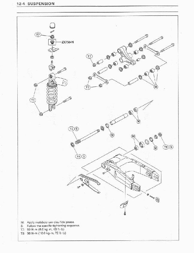 1996 to 2003 Kawasaki ZX-7R ZX7R Ninja Service Workshop Manual
