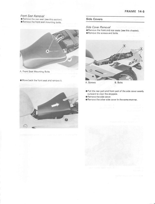 1989-1990 Kawasaki ZXR 750 ZX7R Ninja Service/Workshop Manual