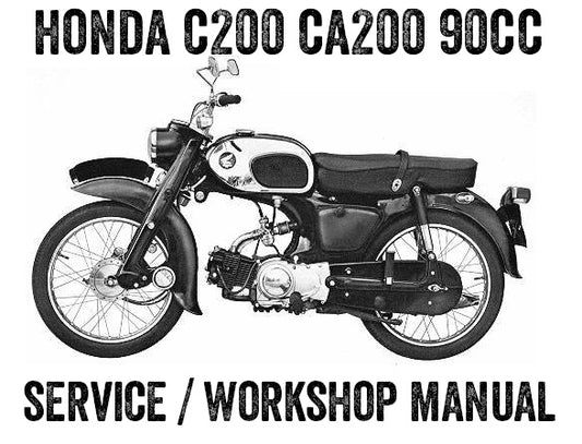 1963-1966 Honda C200 CA200 90cc Reparatur- und Werkstatthandbuch