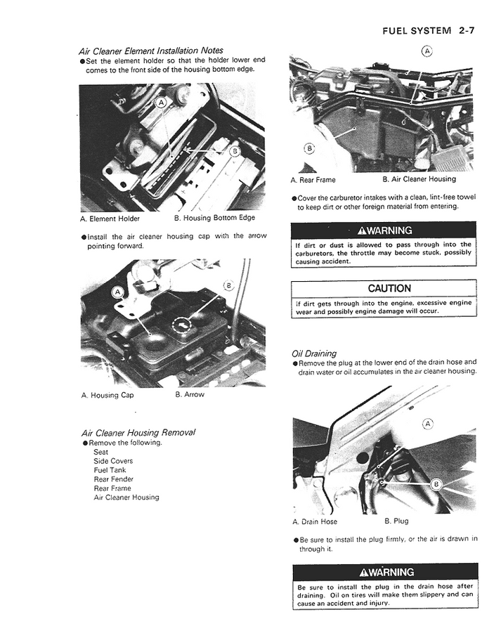 1990-2005 Kawasaki ZZR250 ZX250 EX250 Ninja Service/Workshop Manual ...