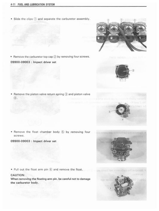 1988-1997 Suzuki GSX600F GSX600 Katana 'Teapot' Service Manual