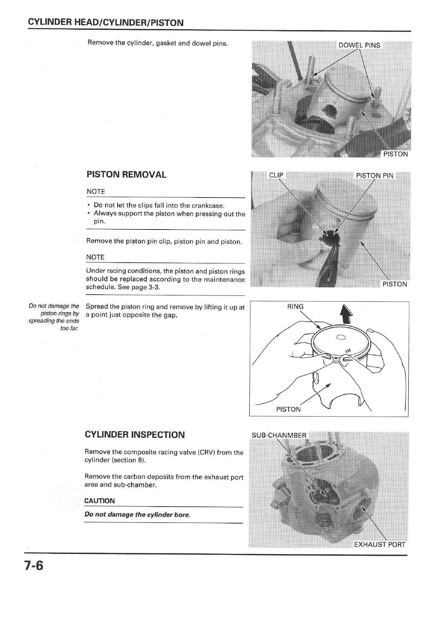 2000-2001 Honda CR250 CR250R Motocross Service Manual