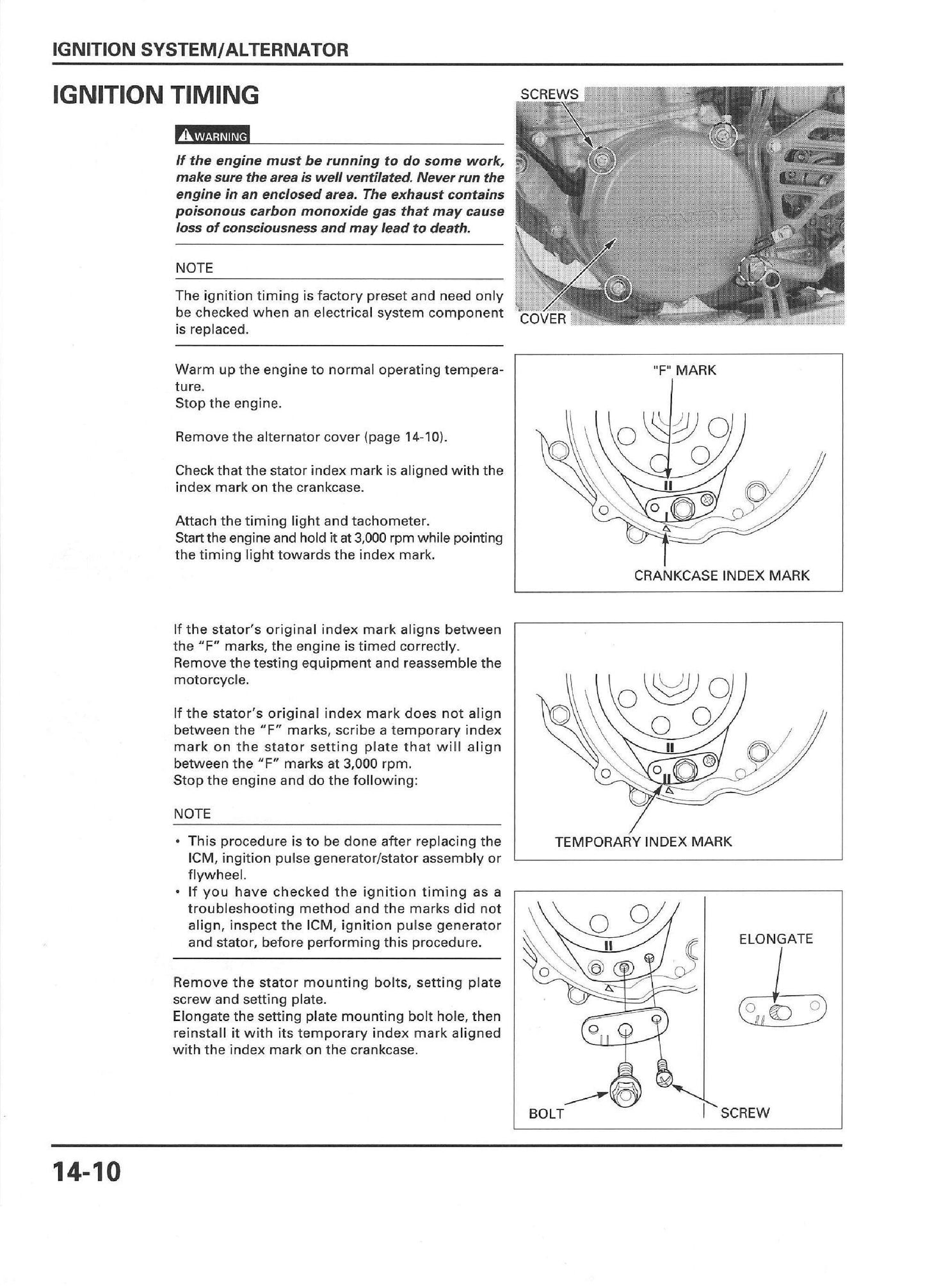 2000-2001 Honda CR250 CR250R Motocross Service Manual