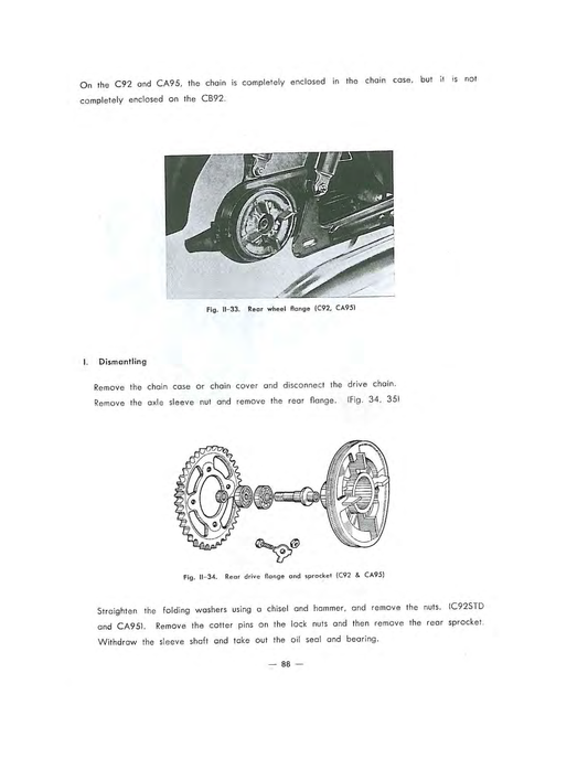 1959-1967 Honda CB92 Benly 125 Service / Workshop / Repair Manual