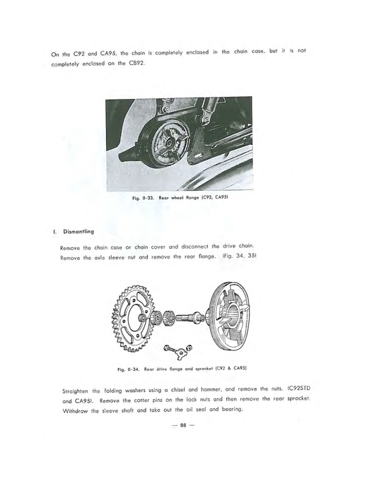 1959-1967 Honda CB92 Benly 125 Manual de servicio/taller/reparación