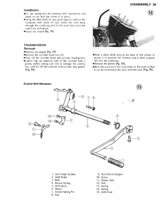 1971-1999 Kawasaki KE100 Servicehandbuch