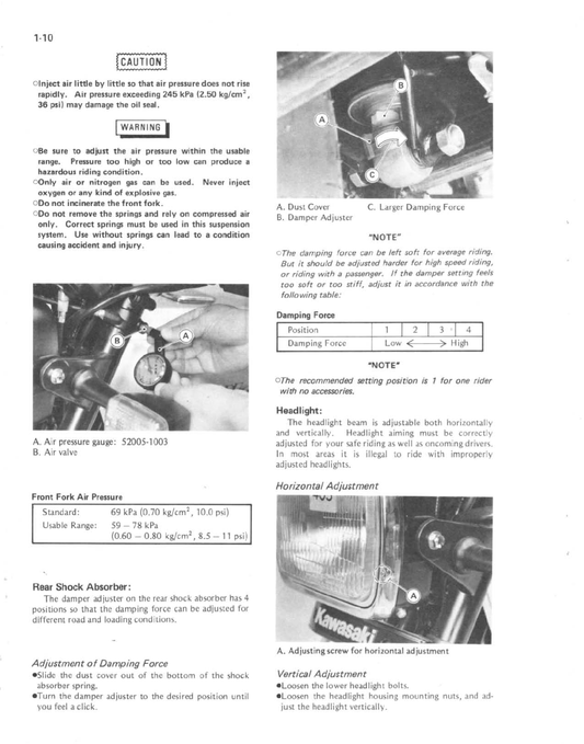 1983-1985 Kawasaki Z400F ZR400 Service Manual