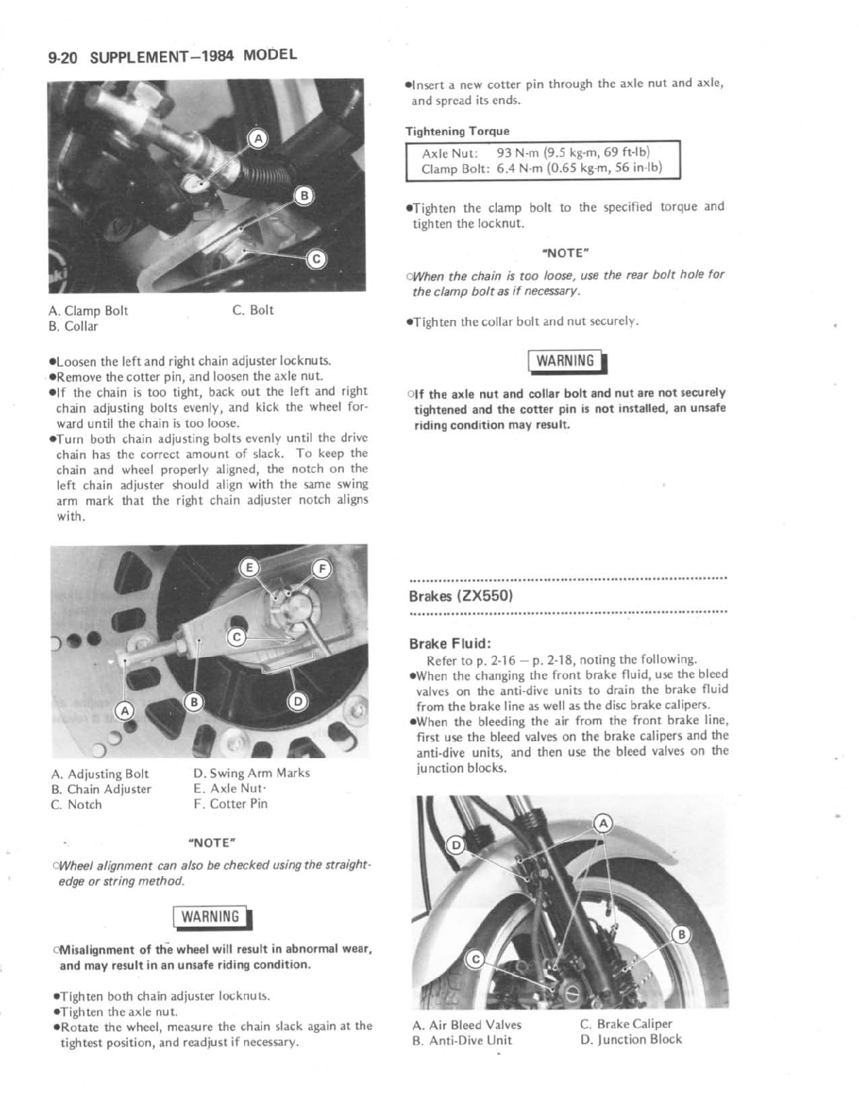 1983-1985 Kawasaki Z400F ZR400 Manual de servicio