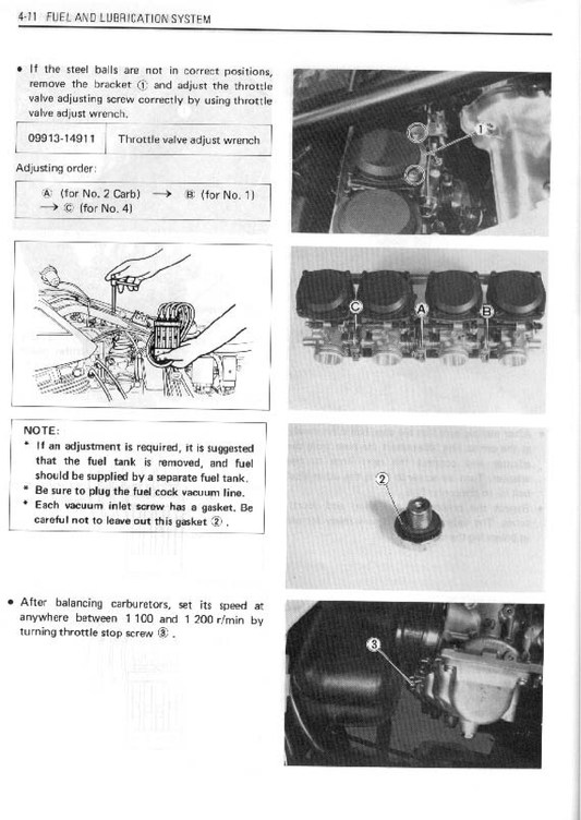 1984-1985 Suzuki GS750SE GSX750SE Katana emergente Manual