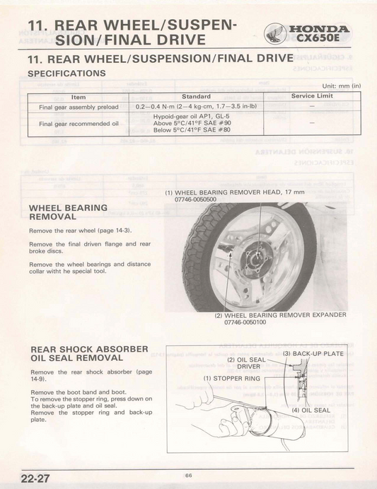 1983-1986 Honda CX650 CX 650 ED Deportes Eurosport Manual