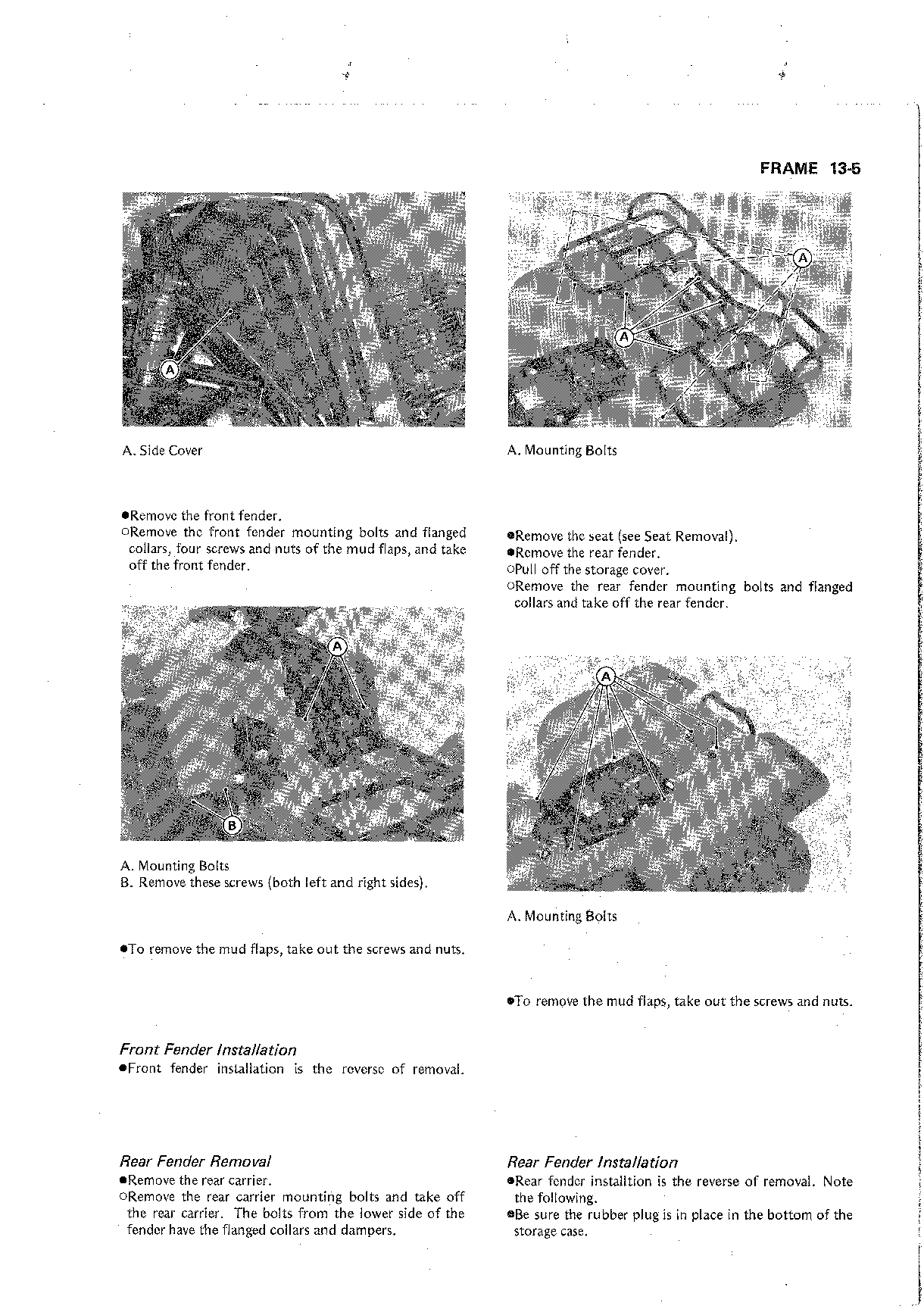 1985-2004 Kawasaki KLF300 Bayou 2WD ATV Quad Service Manual