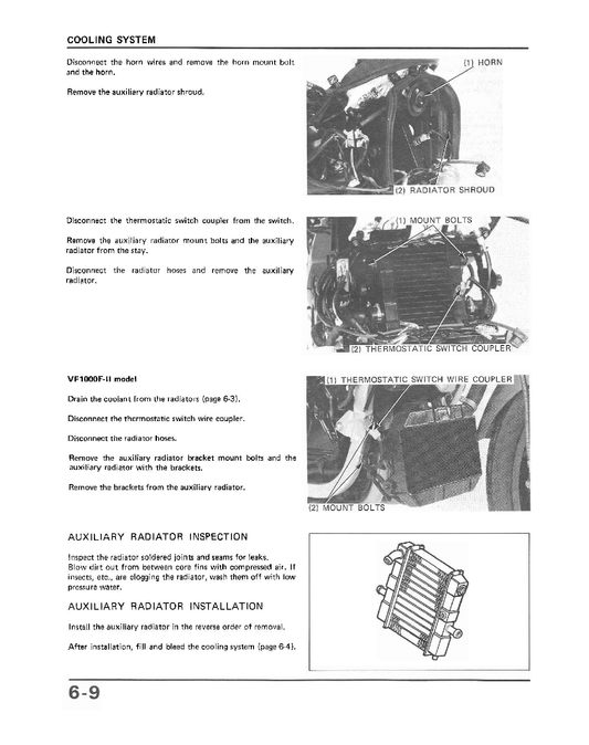 1984-1986 Honda VF1000F VF1000FII VF1000 F Interceptor V4 Manual