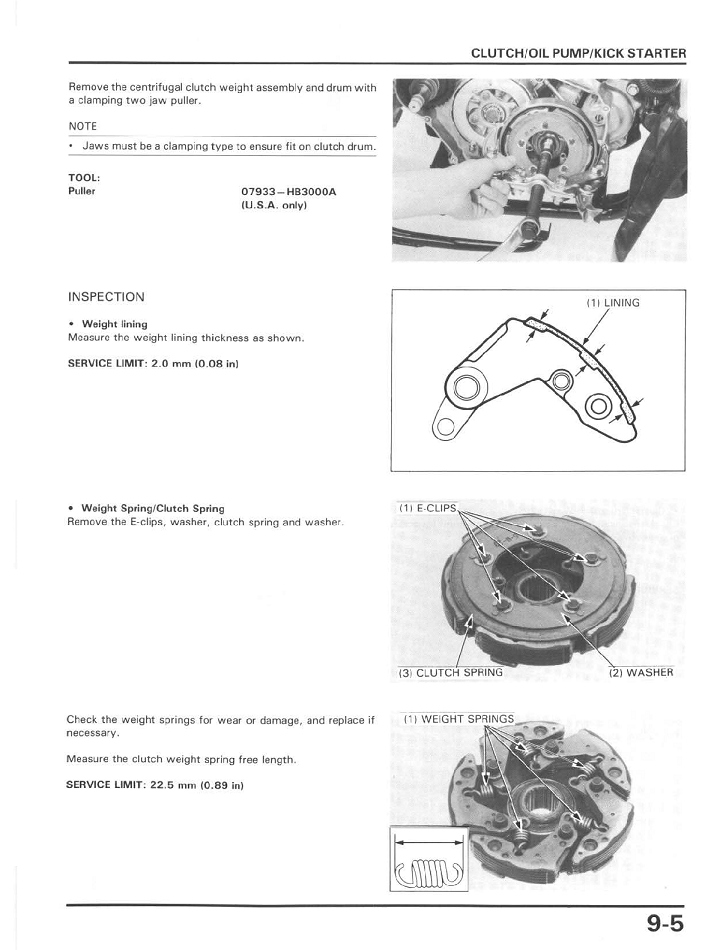 1986-1989 Honda TRX 350 TRX350D Fourtrax Foreman 4x4 ATV Quad Manual