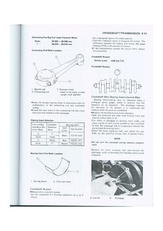 1986-2000 Kawasaki GTR1000 ZG1000 Concours Tourer Manual de servicio