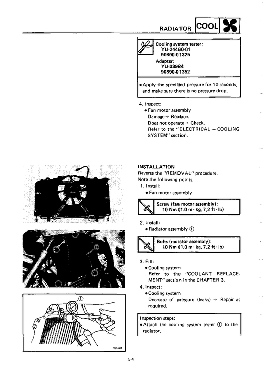 1989-1990 Yamaha FZR1000 FZR 1000 3GM Supersport Service Manual