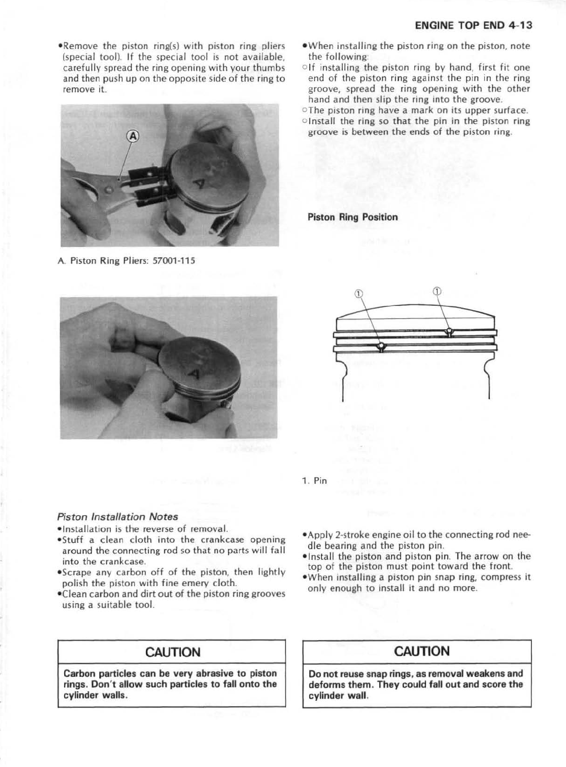 1990-1991 Kawasaki KX125 Servicehandbuch