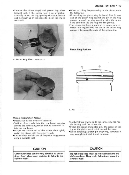 1990-1991 Kawasaki KX125 Servicehandbuch