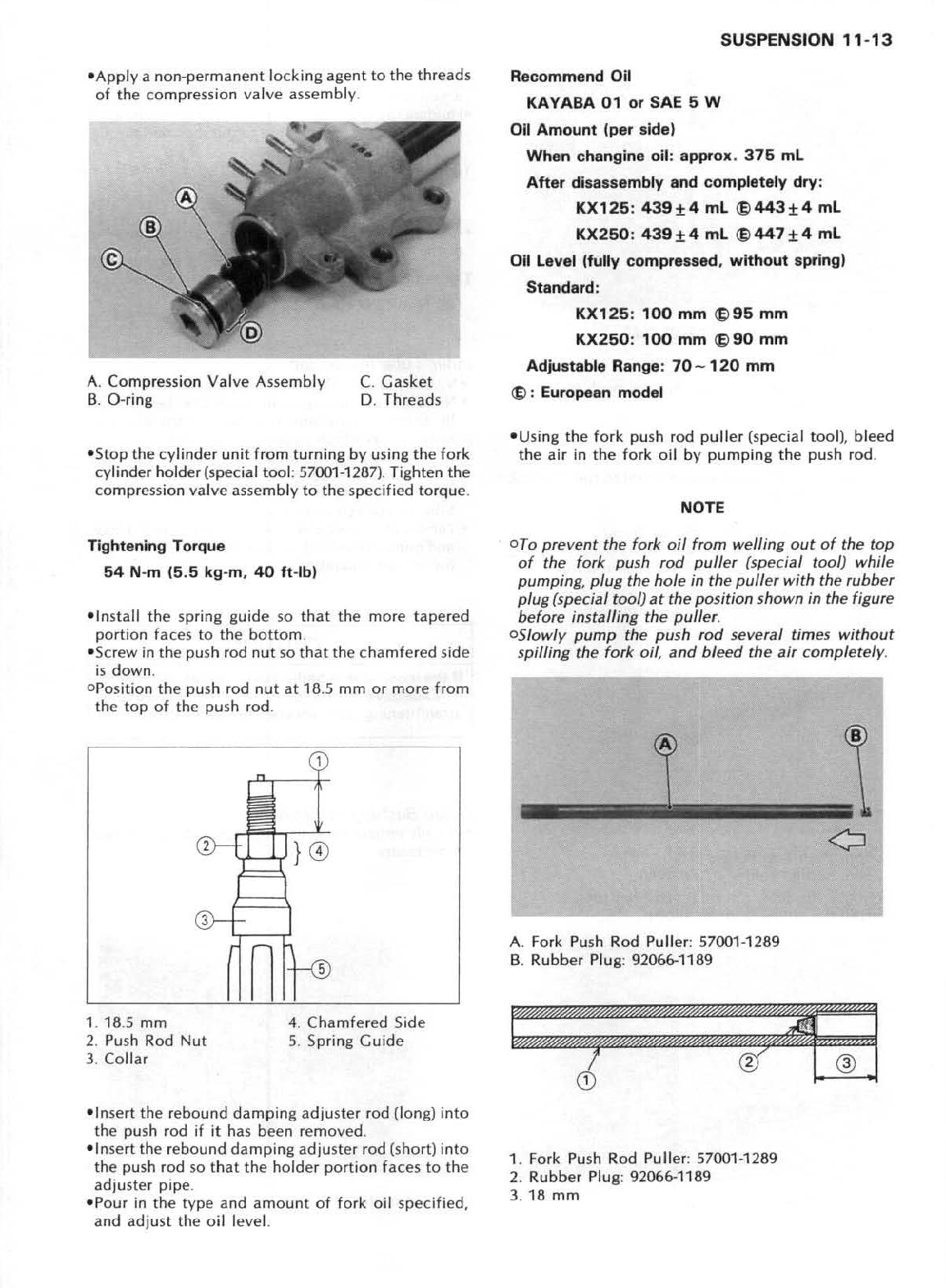 1990-1991 Kawasaki KX250 Servicehandbuch