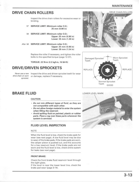 1997-1999 Honda CR250 Motocross-Handbuch