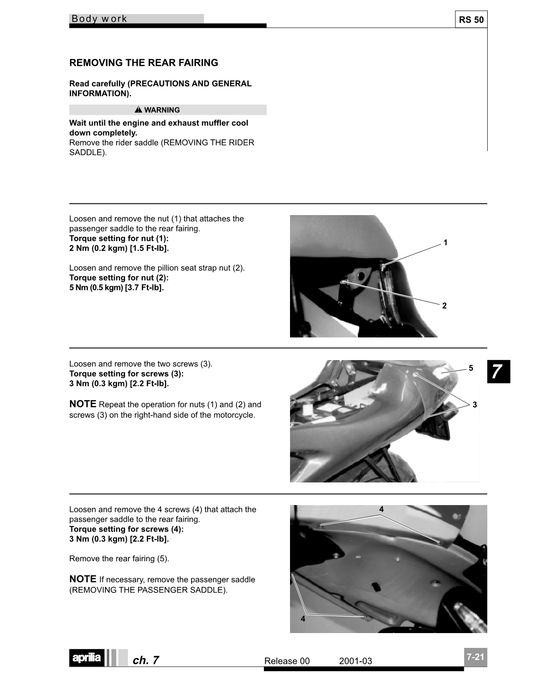 1999-2005 Aprilia RS50 Gen2 Handbuch