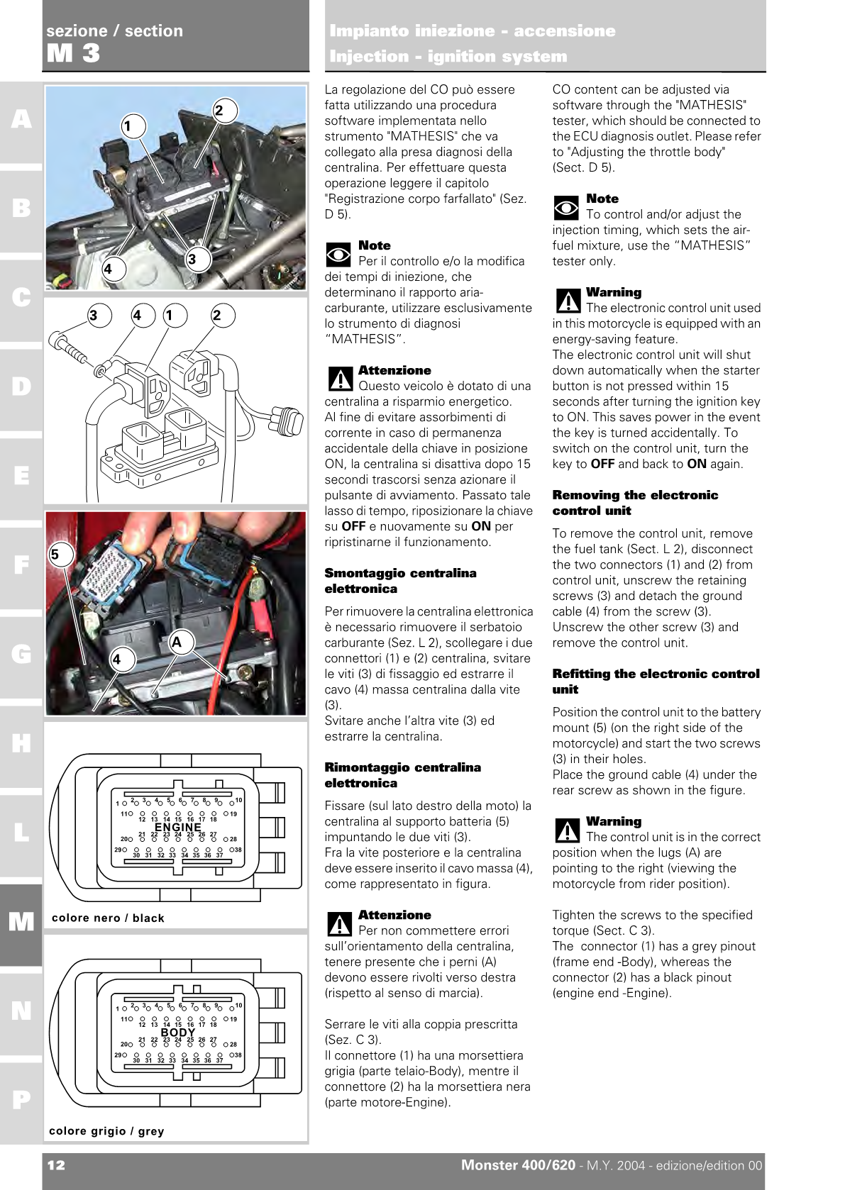 2001-2006 Ducati Monster 620 Manual doble oscuro